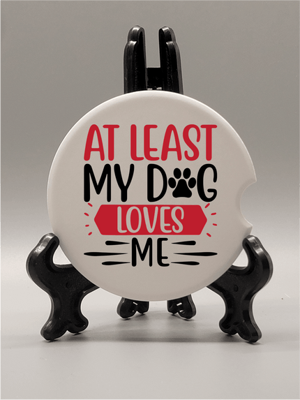 Dog Loves Me - Car Coaster - Honestly Innovative 