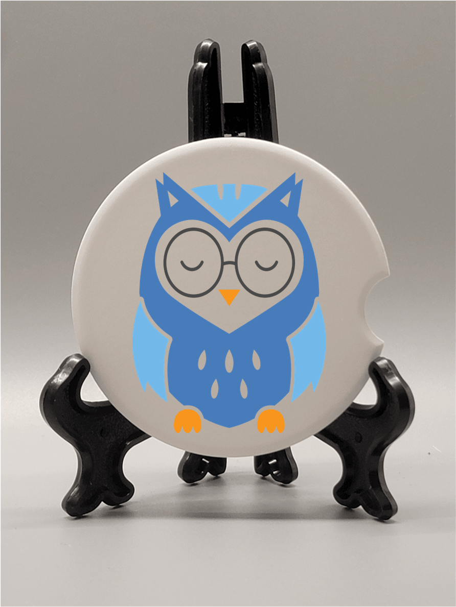 Blue Owl - Car Coaster - Honestly Innovative 