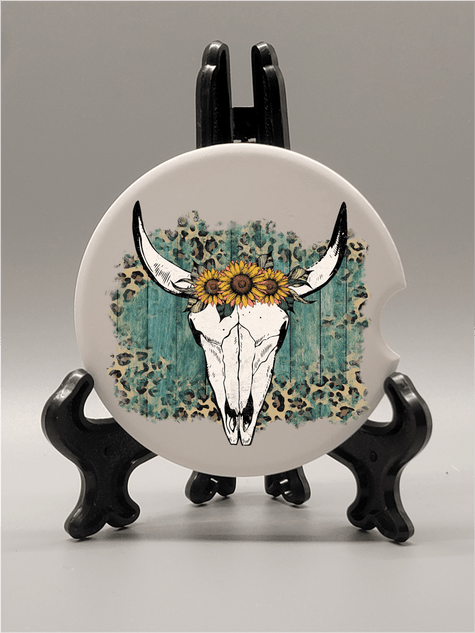 Cow Skull - Car Coaster - Honestly Innovative 